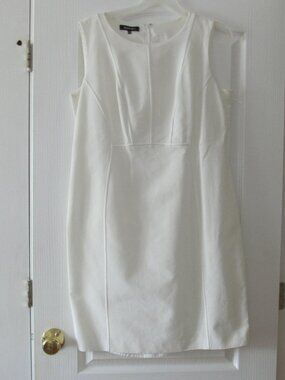 Lafayette 148 New York Scoop Neckline Knee-Length Dress White size 14